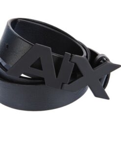 Armani Exchange Black Leather Belts For Men - Image 3