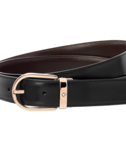 Alternative view of Mont Blanc Black Leather Belt With Silver Pin Hook Buckle
