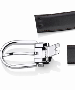 Mont Blanc Black Leather Belt With Silver Pin Hook Buckle - Image 4