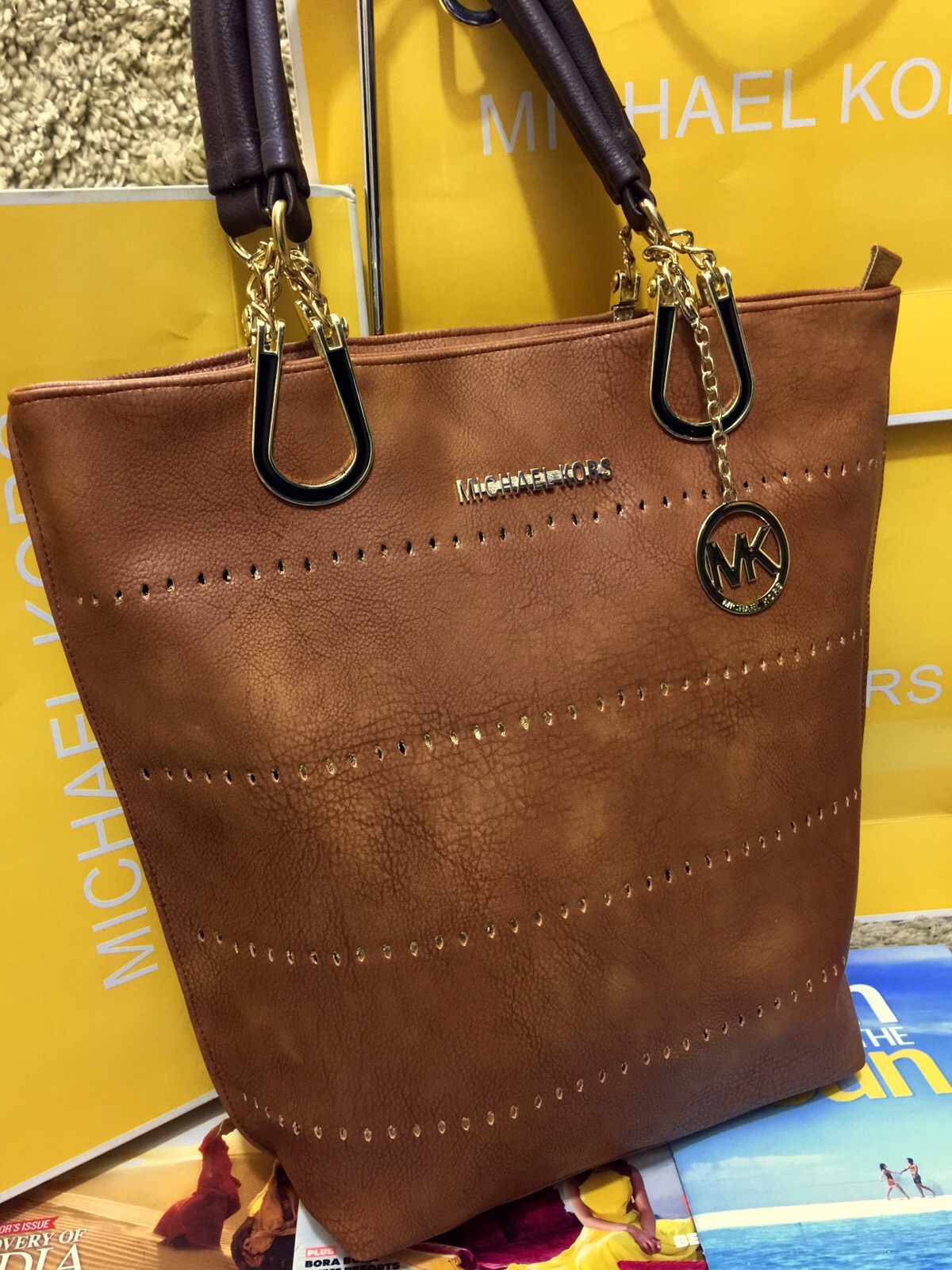 Buy Michael Kors Women Cream MK Sigil Medium Tote Bag With Charm for Women  Online | The Collective