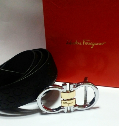 Salvatore Ferragamo, Accessories, Authentic Salvatore Ferragamo Red  Embossed Leather Belt Gold Buckle