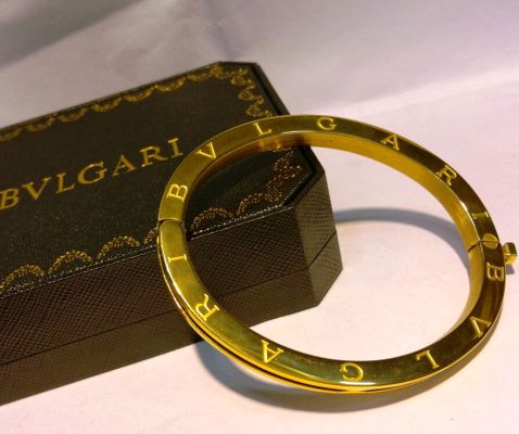 Bvlgari Serpenti Black & White Leather Bracelet Gold-plated Edge Twice  Price France For Women/Men