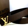 Buy Louis Vuitton - Fashion Black leather belt with Silver belt  buckle34-36(110CM) Online at desertcartINDIA